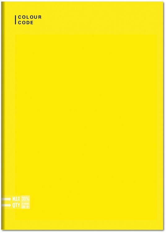 Quaderno A4 Maxi 96/100 Colour Colour Code Colorful. Quadretti grandi 5 mm con margine - 20,5 x 29,5 cm - 6