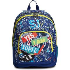 Zaino scuola Advanced Sj Gang Funny Adventure B, Blue Print, 31 lt - 32 x 43 x 21 cm