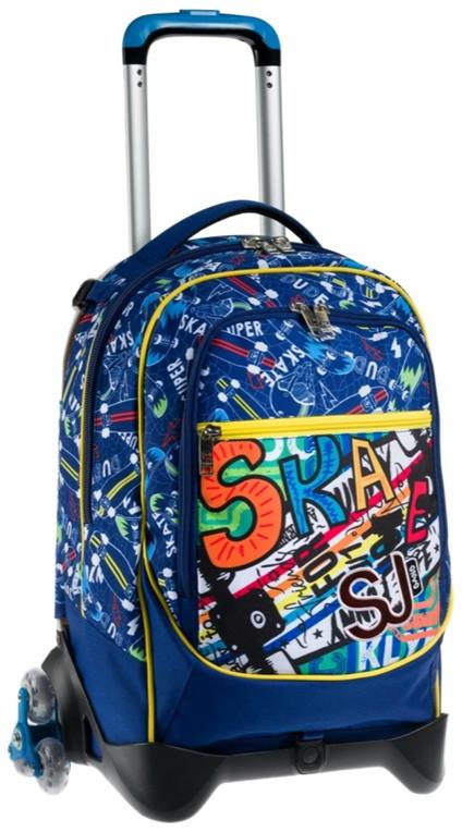 Zaino scuola Trolley Jack-3wd Sj Gang Funny Adventure, Blue Print, 34 lt - 37 x 51 x 27 cm
