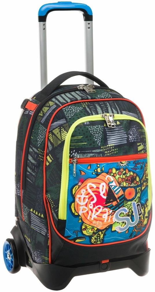 Zaino scuola Trolley Jack-2wd Sj Gang Sea Pirate Boy, Orange, 34 lt - 37 x 51 x 27 cm