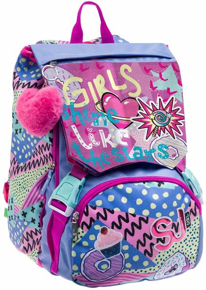 Zaino scuola Sdoppiabile Big Sj Gang Have Fun Girl, Perwinckle, 21 lt - 27 x 41 x 16 cm