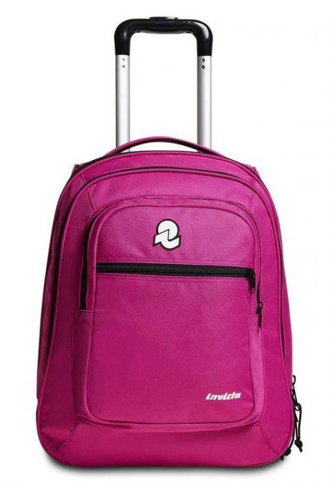 Zaino scuola New Bump Plain Invicta Trolley, Festival Fuchsia - 38 x 51 x  24cm