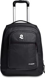Zaino scuola New Bump Plain Invicta Trolley, Jet Black - 38 x 51 x 24cm