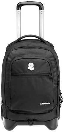 Cartoleria Zaino scuola New Plug Plain Invicta Trolley Grs, Jet Black - 36 x 53 x 26,5 cm Invicta