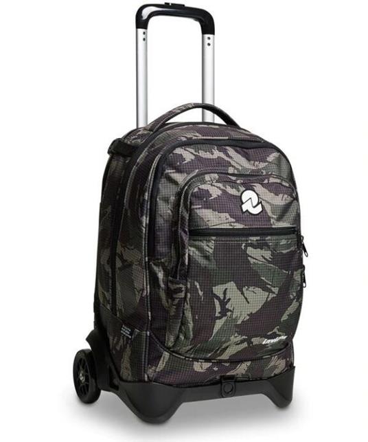 Zaino scuola New Plug Fantasy Invicta Trolley, Military Camo Green - 36 x 53 x 26,5 cm - 2