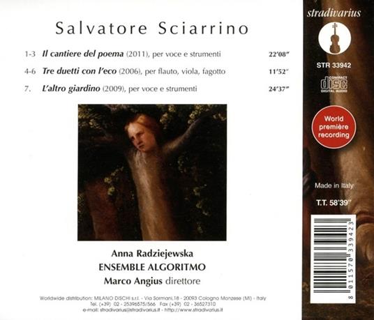 Cantiere Del Poema per Voce e Strumenti - CD Audio di Salvatore Sciarrino - 2