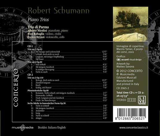 Trii con pianoforte n.1, n.2, n.3 - CD Audio di Robert Schumann,Trio di Parma - 2
