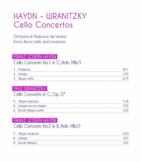 Concerto per violoncello n.1 Hob.VIIb:1, n.2 Hob.VIIb:2 - CD Audio di Franz Joseph Haydn,Orchestra di Padova e del Veneto,Enrico Bronzi - 2