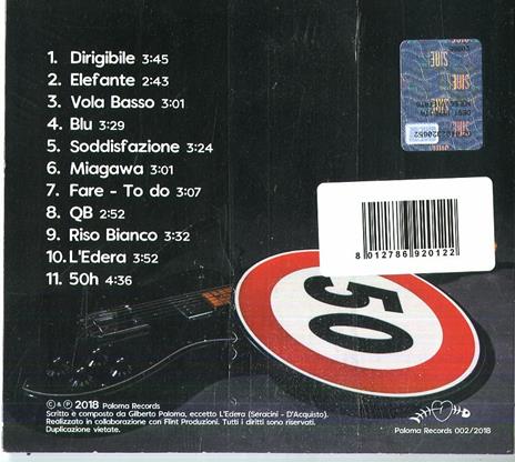50 all'ora - CD Audio di Gilberto Paloma - 2