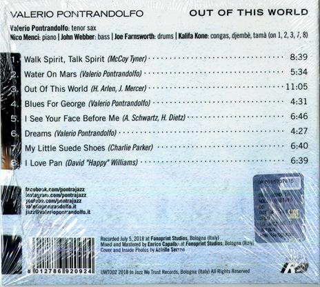Out of This World - CD Audio di Valerio Pontrandolfo - 2