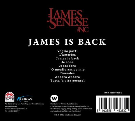 James Is Back - CD Audio di James Senese,JNC - 2