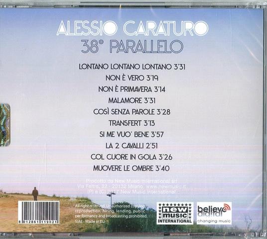 38° Parallelo - CD Audio di Alessio Caraturo - 2