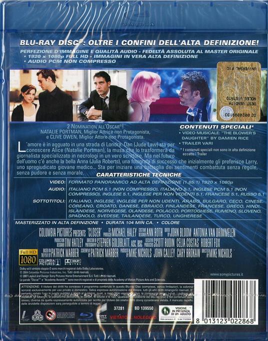 Closer (Blu-ray) di Mike Nichols - Blu-ray - 2