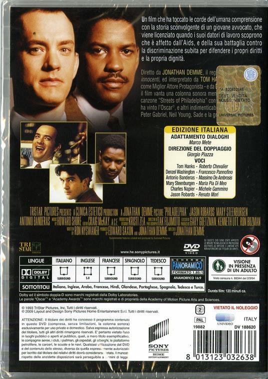 Philadelphia (DVD) di Jonathan Demme - DVD - 2