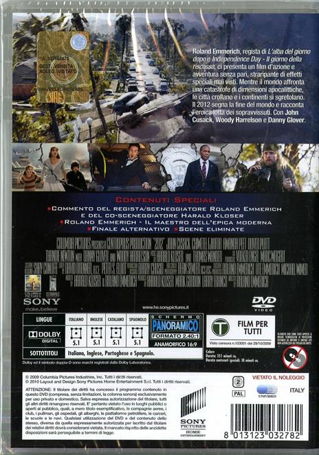 2012 (1 DVD) di Roland Emmerich - DVD - 2