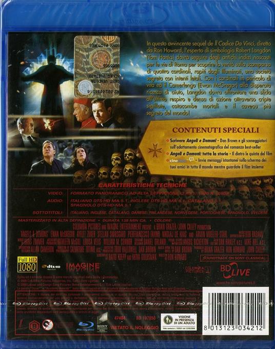 Angeli e demoni (1 disco) di Ron Howard - Blu-ray - 2