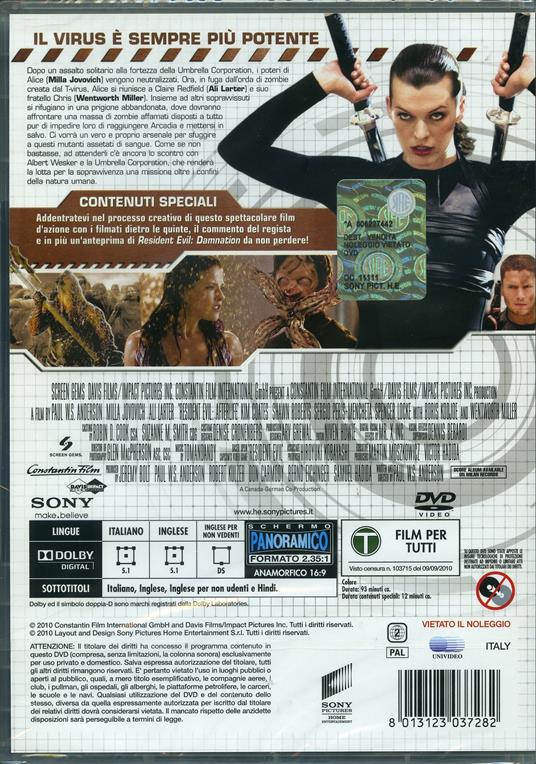 Resident Evil. Afterlife di Paul W. S. Anderson - DVD - 2