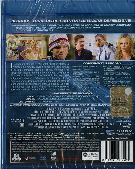 Hancock di Peter Berg - Blu-ray - 2
