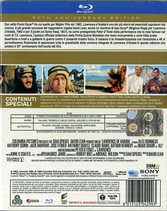 Lawrence d'Arabia (2 Blu-ray) di David Lean - Blu-ray - 2