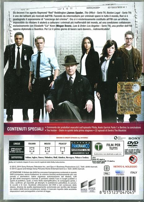 The Blacklist. Stagione 1 (5 DVD) di Jon Bokenkamp - DVD - 2
