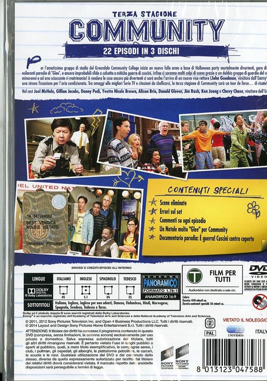 Community. Stagione 3 (3 DVD) di Joe Russo,Anthony Russo,Tristram Shapeero,Anthony Hemingway - DVD - 2
