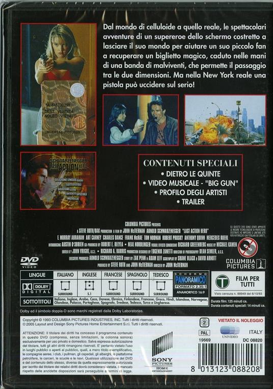 Last Action Hero. L'ultimo grande eroe di John McTiernan - DVD - 2