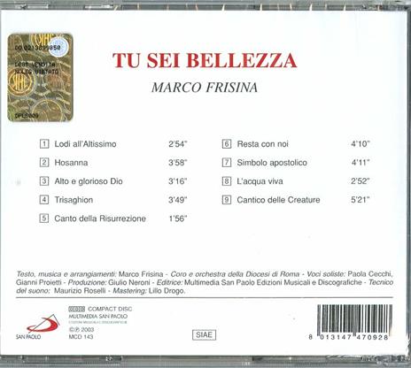 Tu sei bellezza - CD Audio di Marco Frisina - 2