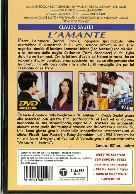 L' amante (DVD) di Claude Sautet - DVD - 2