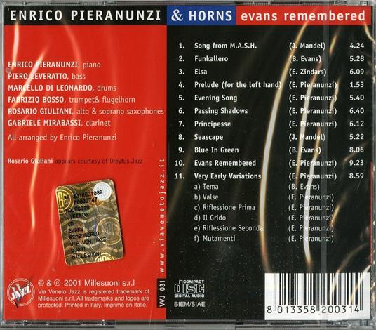 Evans Remembered - CD Audio di Enrico Pieranunzi - 2