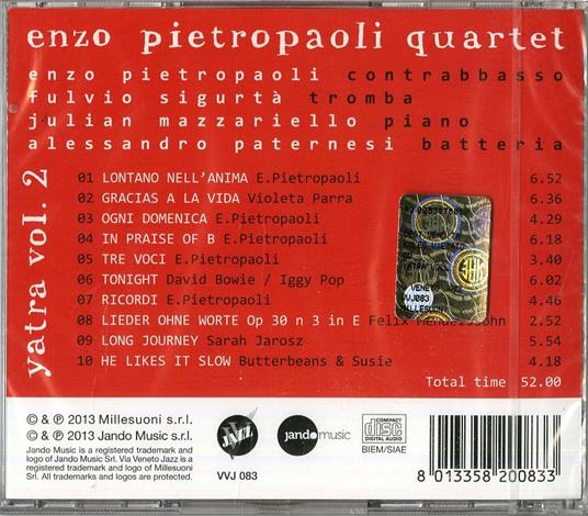 Yatra vol.2 - CD Audio di Enzo Pietropaoli - 2