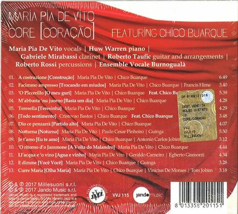 Core (Coração) - CD Audio di Maria Pia De Vito - 2