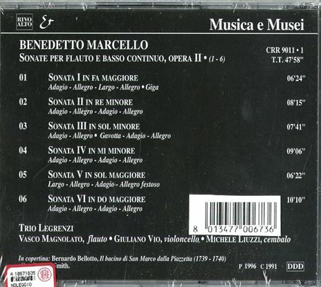 Sonate per violino e basso continuo op.2 n.1, n.2, n.3, n.4,n .5,n .6 - CD Audio di Benedetto Marcello - 2
