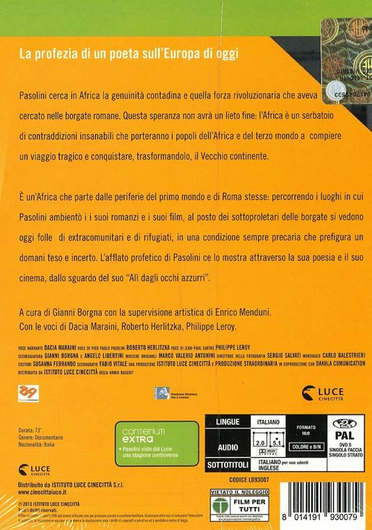 Profezia. L'Africa di Pasolini di Enrico Menduni - DVD - 2