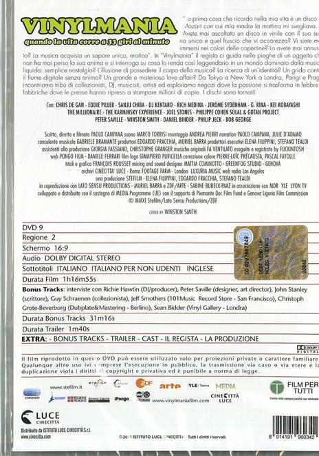 Vinylmania (DVD) di Paolo Campana - DVD - 2