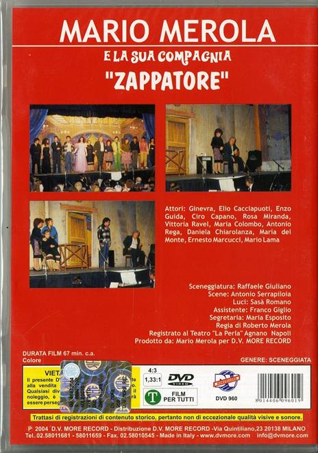 Mario Merola e la sua compagnia. Zappatore (DVD) - DVD di Mario Merola - 2