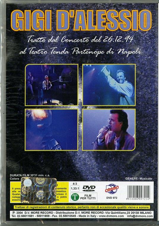 Gigi D'alessio. Tratto dal concerto del 26.12.94 al teatro Tenda di Napoli (DVD) - DVD di Gigi D'Alessio - 2