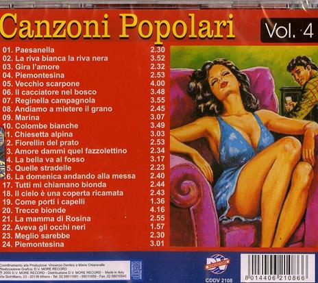 Canzoni popolari vol.4 - CD Audio - 2