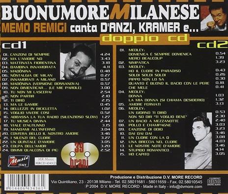 Memo canta D'Anzi, Kramer... - CD Audio di Memo Remigi - 2