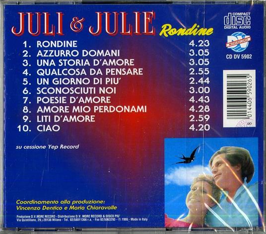 Rondine - CD Audio di Juli e Julie - 2