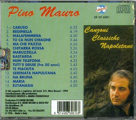 Canzoni classiche napoletane - CD Audio di Pino Mauro - 2