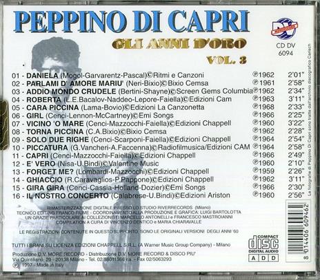 Gli anni d'oro vol.3 - CD Audio di Peppino Di Capri - 2