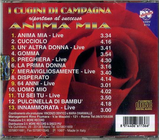 Anima mia - CD Audio di Cugini di Campagna - 2