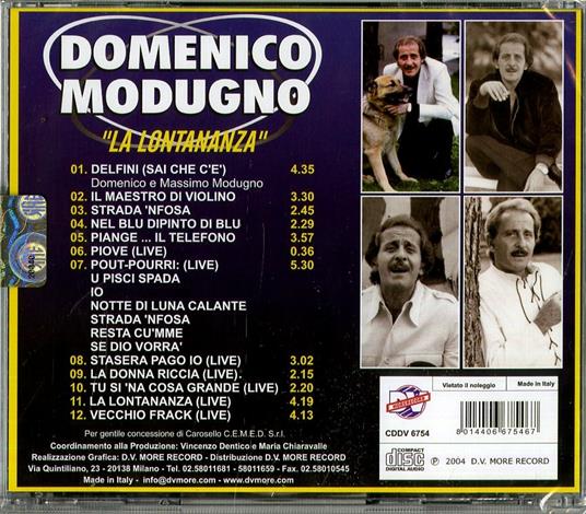 La lontanaza - CD Audio di Domenico Modugno - 2