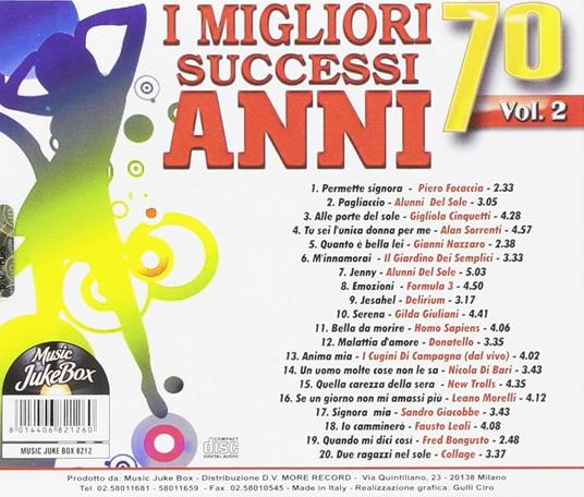 I Migliori Successi Anni '70 vol.2 - CD Audio - 2