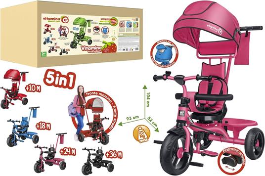 GLOBO - Vitamina G Triciclo Rosa 5 in 1 - 05565 - 2