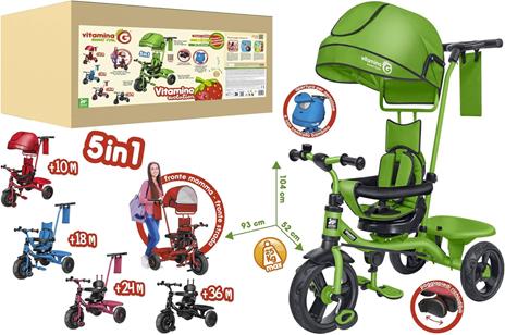 GLOBO - Vitamina G Triciclo Nero 5 in 1 - 05567 - 2