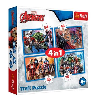 Globo (07336) Trefl Puzzle 4 In 1 Avengers