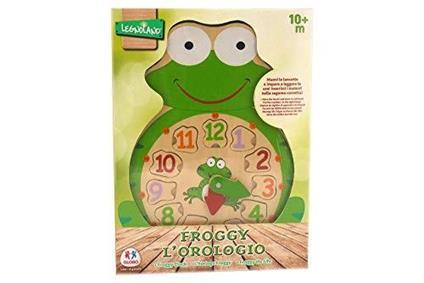 Globo, Wooden Frog Clock 27 x 34 x 0,8 cm (38183), Multicolore (1)