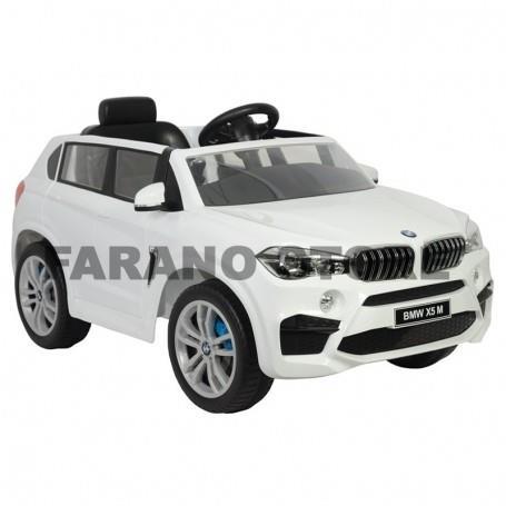 Auto Elettrica Per Bambini Bmw X5M Bianca Con R/C 2,4 Ghz, 12V, Ing. Mp3 E Led 40619