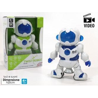 General Trade Twist Robot Bianco e Blu Con Luci Suoni E Movimento Giocattolo e Video